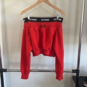 Good condition IVY PARK Red Off the Shoulder Crop Sweater